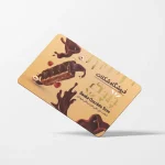 کارت ویزیت سلفون مات مخملی دورگرد طلاکوب